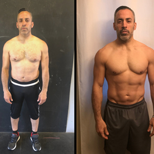 before and after photos of dave's physique transformation